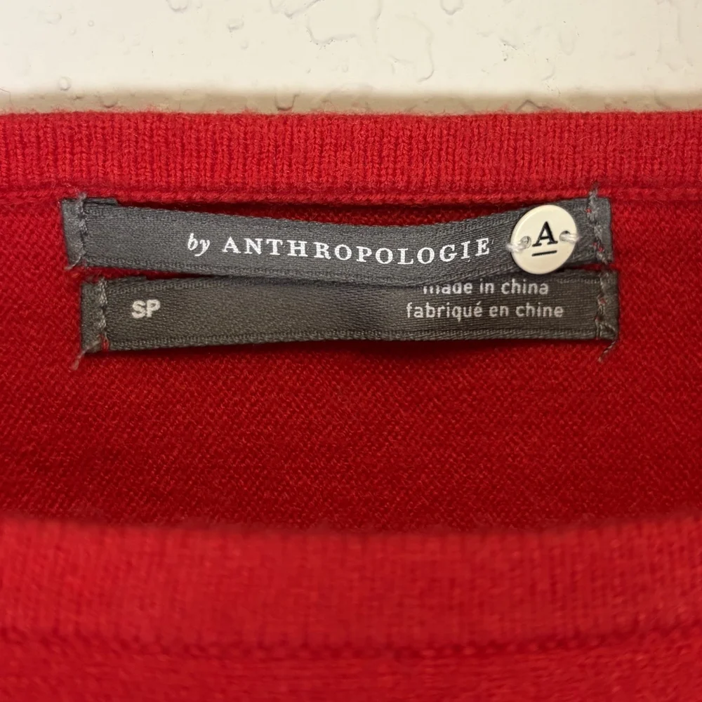 Anthropologie Red Dolman Sleeve Sweater Small Petite, NWT